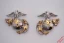 Pos. 883_0101: USMC Kragenspiegel Offizier Silber/Gold (gebraucht)